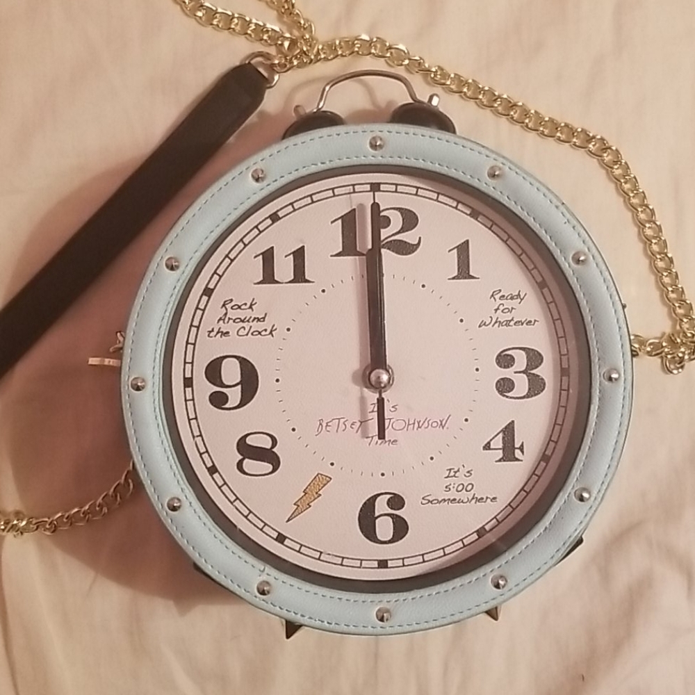 RARE Betsey Johnson clock crossbody purse